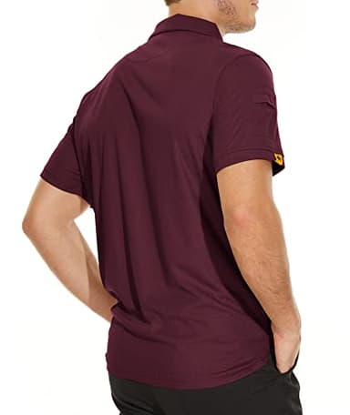 V VALANCH Wine Red Polo Shirts for Men Short Sleeve Summer Collared Golf Polo Athletic Shirts - Image 3