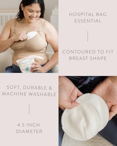 Kindred Bravely Organic Reusable Nursing Pads, Washable, for Breastfeeding & Leaking with Carry Bag, 10 Pack 4.5" D (Twilight Regular) - Image 3