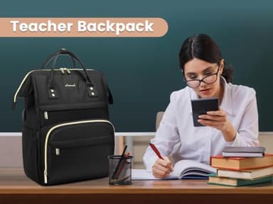 LOVEVOOK Extra Large Travel Laptop Backpack Women, 18 Inch Womens Work Backpack Purse, Waterproof Anti-theft Travel Back Pack with USB Charging Port for College Teacher Nurse, Black - Image 7