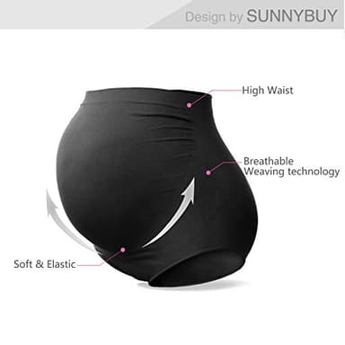 SUNNYBUY Women's Maternity High Waist Underwear Pregnancy Seamless Soft Hipster Panties Over Bump (Five color-5pk M) - Image 3