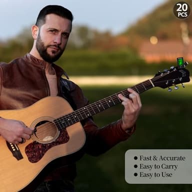 Guitar Tuner Clip On Ukulele Tuner 20 Pack for All Instruments Guitar Bass Ukulele Violin banjo Tuner - Image 6