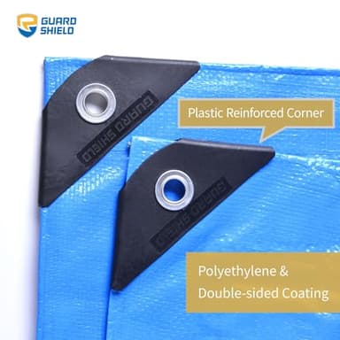 GUARD SHIELD Blue Tarp Waterproof 12x20 Feet Medium Duty All Purpose Poly Tarps Cover 7mil - Image 2