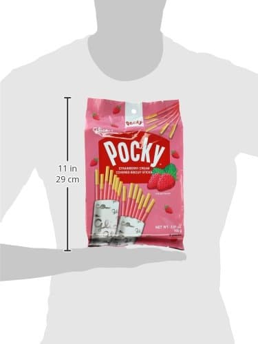 Glico Pocky, Strawberry Cream Covered Biscuit Sticks (9 Individual Bags), 3.81 oz - Image 2