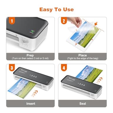 Bonsaii Laminator Machine, 9 Inch Laminators Machine with 50 Laminating Sheets, Laminator with Never Jam Technology for Doc/Posters/Photo, Simple Convenient for Home, Office and School - L418-C Grey - Image 7