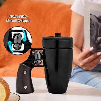 Pukomc Gun mug,Ceramic Coffee Mug,Fathers Day Dad Gifts, Birthday Gifts for Men and Women Revolver Coffee Mug for Cappuccino Latte or Hot Tea (16OZ) (Black) - Image 3