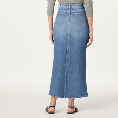 The Drop Women’s Rylie Maxi Denim Skirt with Front Slit, Medium Indigo, S - Image 2