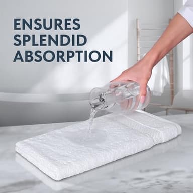 Luxury White Hand Towels - Soft 100% Turkish Cotton | Highly Absorbent Hotel spa Bathroom Towel Collection | 16x30 Inch | Set of 6 - Image 4