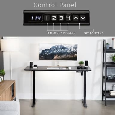 VIVO Electric 60 x 24 in Standing Desk, Memory Height Adjustment, 1B Series, One-Piece Black Top, Black Frame, DESK-KIT-1B6B - Image 6