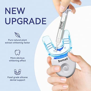 Somall Professional Teeth Whitening Kit - The 2025 Latest Smart Teeth Whitening Gel LED Light System, 35% Carbamide Peroxide, 3ml Gel Syringes(3), Remineralization Desensitizing Gel(1), and Tray - Image 2