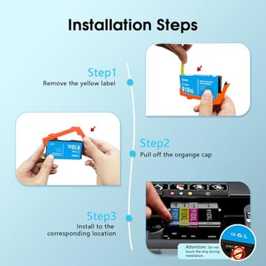YATUNINK 910XL Ink Cartridges Combo Pack Compatible for HP 910 XL Works with HP OfficeJet 8010e 8012e 8014e 8015e 80188022e OfficeJet Pro 8020e 8024e 8025e 8028e 8035e (4Pack) - Image 4