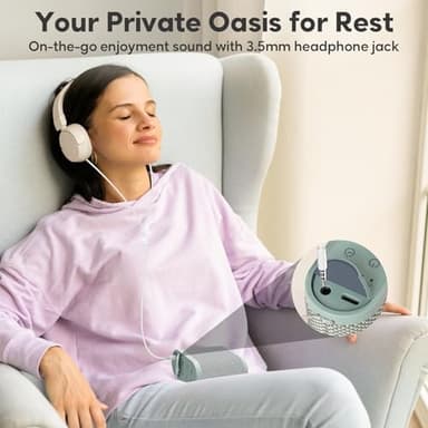 Portable White Noise Machine for Sleeping, Travel & Hotel - 52-Hour Lasting Mini Noise Machine with 21 Quality Non-looping Sounds, Headphone Jack, Memory, Timer for Adults (Green) - Image 5