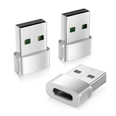 Basesailor for iPhone 17 Air 16 Pro Max Car Charger Adapter 3Pack,USB Male to USB Type C Female Cable Converter for New Apple 16e 15 14 Plus,iWatch 11 10,Airpods 4/Pro 3,iPad Mini 7,Samsung Galaxy S25 - Image 1