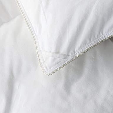 Luxurious Twin/Twin XL Size Goose Down Fiber Waterfowl Feather Fiber Comforter Duvet, 100% Egyptian Cotton Cover, 50 oz. Fill Weight, Baffle Box Design, White Solid - Image 5
