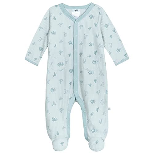 Just Born Unisex Baby 1 and 2 Pack Sleep 'N Play Blue Cactus 3-6 Months - Image 1
