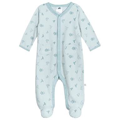 Just Born Unisex Baby 1 and 2 Pack Sleep 'N Play Blue Cactus 3-6 Months - Image 1