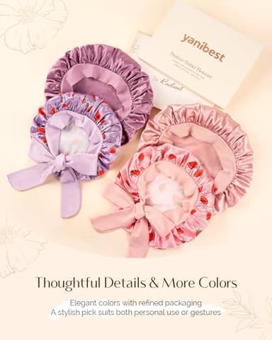 YANIBEST 2 PCS Baby Bonnet Silk Satin Bonnet for Kids Sleeping Cap Curly Natural Hair Silk Bonnets for Girls Boys Infant - Image 6