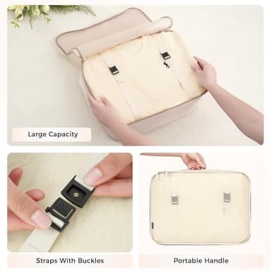 BAGAIL 8 Set Packing Cubes Luggage Packing Organizers for Travel Accessories-Cream - Image 6