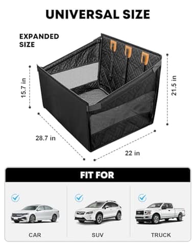 Kohree Dog Car Seat Cover for Medium Dogs, Hard Bottom Dog Car Seat Cover for Back Seat Waterproof 600D Car Hammock for Dogs Pet Back Seat Extender for Cars SUV Truck-Upgraded Version - Image 7