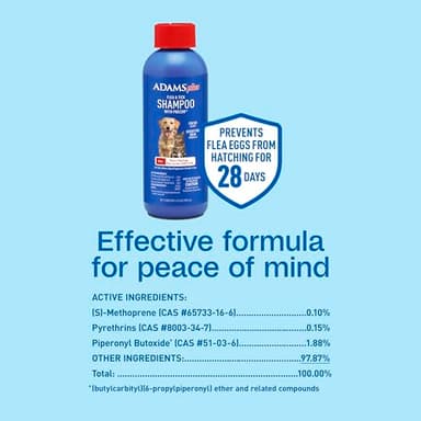 ADAMS Plus Flea & Tick Shampoo with Precor IGR for Cats, Kittens, Dogs & Puppies Over 12 Weeks Of Age, Sensitive Skin Flea Treatment, Kills Adult Fleas, Flea Eggs, Ticks, and Lice, 6 Ounces - Image 8