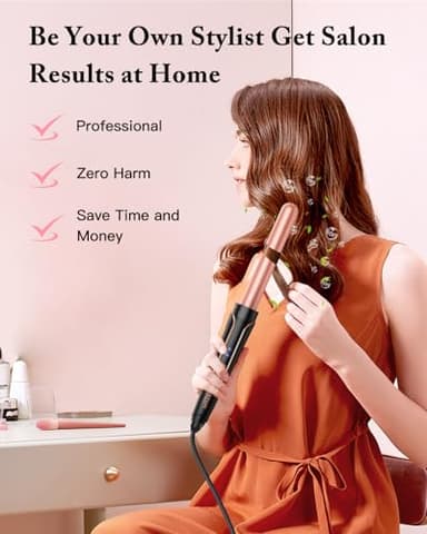 Waver Curling Iron Wand, BESTOPE PRO 5 in 1 Curling Wand Set with 3 Barrel Hair Crimper for Women, Fast Heating Hair Wand Curler in All Hair Type - Image 4