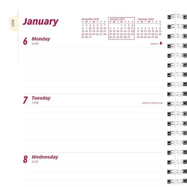 Brownline® 2025 Essential Weekly/Monthly Refill, 12 Months, January to December, Twin-Wire Binding, 8.5" x 6.75" (CB852R-25) - Image 5