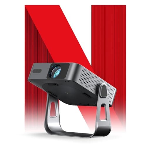 【Netflix-Licensed Projector & Native 1080P】Thinnest 2.24" Smart Mini Projector with WiFi and Bluetooth, Auto Focus & Keystone Portable Outdoor Projector, VOPLLS 4K Support Home Movie Projector