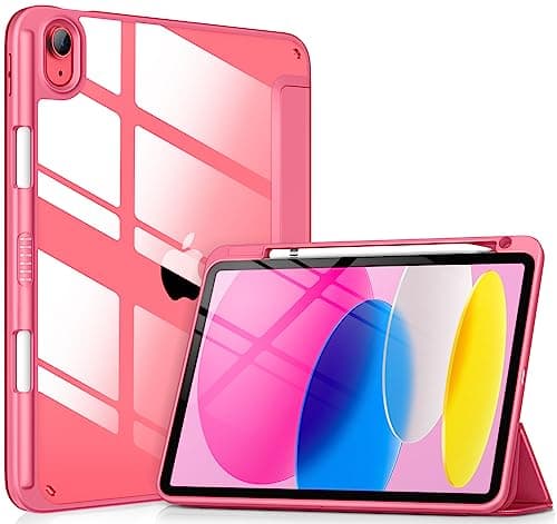 VIKESI Case for iPad (A16) 11-inch 2025 and iPad 10th Generation 10.9 Inch 2022, Clear Back and TPU Shockproof Frame Cover [Built-in Pencil Holder, Support Auto Sleep/Wake] - Watermelon - Image 1