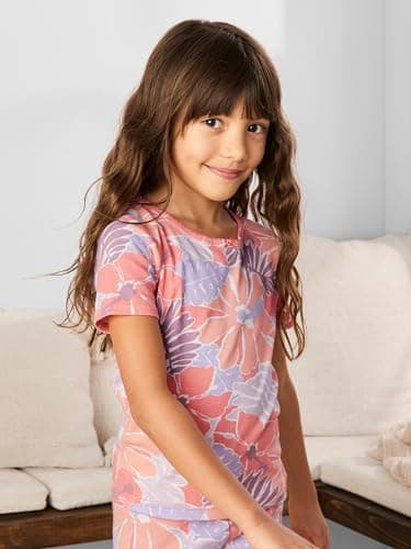 Simple Joys by Carter's Girl's Snug-Fit Cotton Pajama Set, Violet/Dot/Flamingo, 6-9M - Image 5