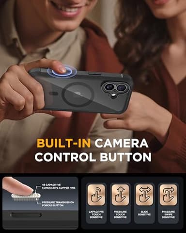 Miracase for iPhone 17 Case 6.3'', Full-Body Military Grade Drop Protection Outdoor Phone case with Built-in Glass Screen &Camera Control,Easy Installation,No Gap,Compatible with MagSafe, Black - Image 5