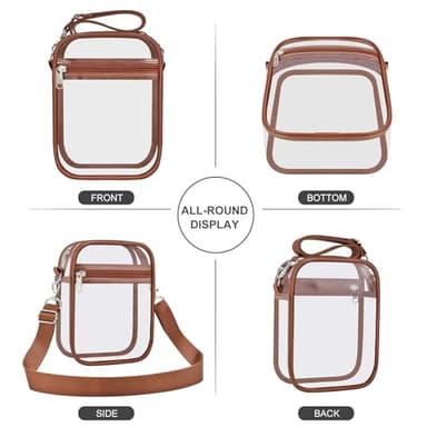 USPECLARE Clear Purse Stadium Transparent Messenger Bag Stadium Approved for Men and Women Clear CrossBody Bag - Image 7