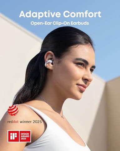 Soundcore AeroClip by Anker, Open-Ear Earbuds, Clip-On Headphones, Adaptive Comfort, Clear Calls with 4 Mics and AI, Stable Fit, 12mm Drivers for Powerful Bass, Hi-Res, Open-Ring Design (Renewed) - Image 2