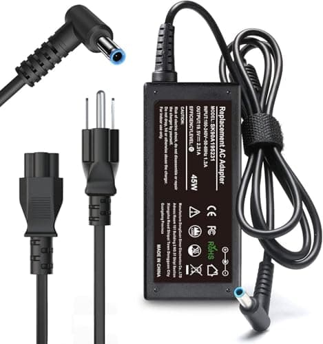 45W Charger Compatible with HP Laptop Charger, Blue Tip, Pavilion x360 11 13 15, Zbook 14u G4 G5 15u 15 G3, Notebook 15, Stream 13 11 14 AC Adapter with Power Cord - Image 1