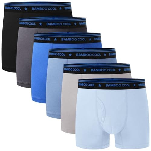 BAMBOO COOL Boys' Underwear Moisture-Wicking Brethable Boxer Briefs Soft Lightweight Tag-Free with Fly Pouch 6-Pack - Image 1
