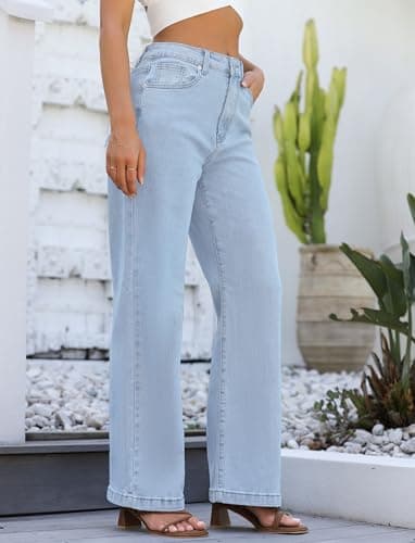ETTELO Womens Jeans High Waisted Straight Leg Loose Stretchy Lightweight Tummy Control Trendy Jeans for Women 2025 - Image 3