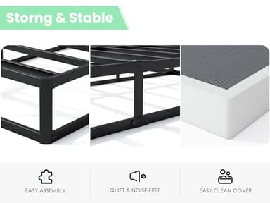 QEROMY 9 Inch High Profile Box Spring, Sturdy Metal Frame Mattress Foundation, Easy Assembly, Quiet & Noise-Free, Queen Size - Image 5