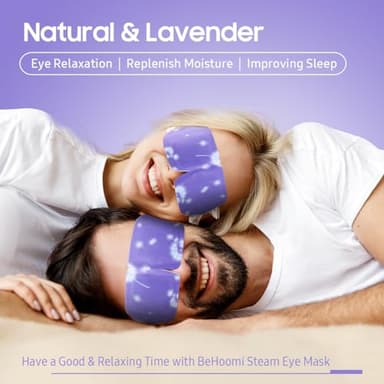 BeHoomi 20 Packs Steam Eye Mask, Heated Eye Mask Warm Compress for Eyes, Disposable Self Heating Steam Mask for Home, Sleep, Spa, Travel Essentials & Relaxation Gifts for Women (Lavender) - Image 2