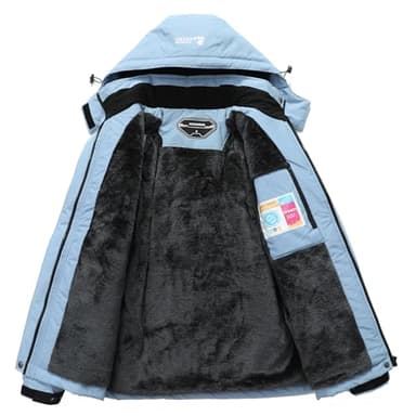 MOERDENG Women's Waterproof Ski Jacket Warm Winter Snow Coat Mountain Windbreaker Hooded Raincoat Jacket - Image 3