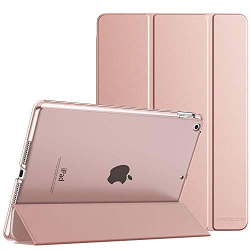 Moko Case for iPad 10.2 iPad 9th Generation 2021/ iPad 8th Generation 2020/ iPad 7th Generation 2019, Slim Stand Hard Back Shell Smart Cover Case for iPad 10.2 inch, Auto Wake/Sleep, Rose Gold - Image 1