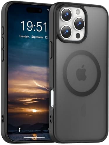 Temdan for iPhone 16 Pro Max Case [Compatible with MagSafe] [Military-Grade Drop Protection] [Anti-Fingerprint] [Anti-Scratch] Slim Silky-Soft Touch Translucent Matte Case 6.9 inch, Black - Image 1