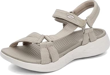 Skechers Womens On-the-go 600 - Brillancy Sport Sandal, Beige/White, 8 Wide US - Image 1