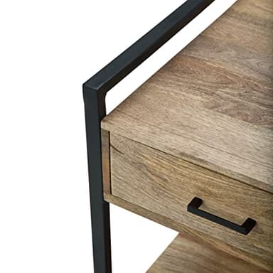 SIMPLIHOME Riverside SOLID MANGO WOOD and Metal 20 inch Wide Rectangle Modern Industrial End Side Table in Natural for the Living Room and Bedroom - Image 8