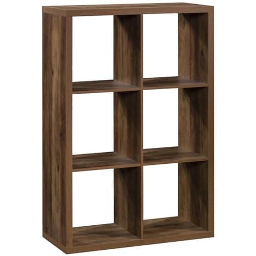Sauder Miscellaneous Storage 6-Cube Organizer Storage Bookcase/Pantry cabinets, Rural Pine Finish - Image 1