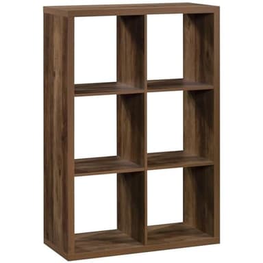 Sauder Miscellaneous Storage 6-Cube Organizer Storage Bookcase/Pantry cabinets, Rural Pine Finish - Image 1