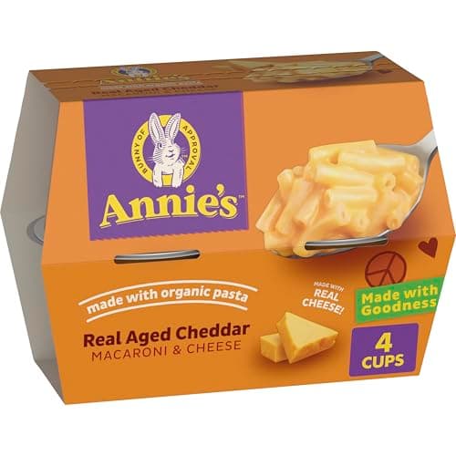 Annie's Real Aged Cheddar Microwave Mac and Cheese with Organic Pasta, Made with Real Cheese, Dinner Side or Snacks, 4 Cups, 8.04 oz - Image 1
