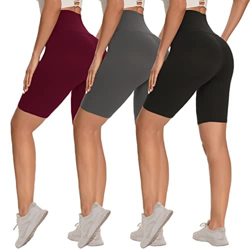 Syrinx 3 Pack Biker Shorts for Women – 8"/5"/3" High Waisted Tummy Control Workout Yoga Running Athletic Shorts - Image 1