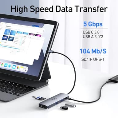 USB C Docking Station Dual HDMI Monitor, USB C to Dual HDMI Adapter with 2HDMI Ports, PD Charging, SD/TF, USB A&C 3.0 Ports, Laptop Docking Station for Dell XPS/HP/Lenovo/Surface/Yoga etc - Image 6