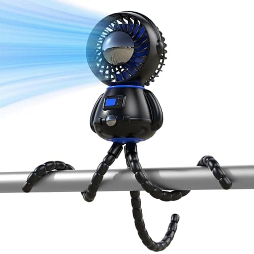 SLENPET Astronaut Portable Stroller Fan, Baby-Safe Clip-on with Detachable Flexible Tripod, Rechargeable Battery-Operated, 3-Speeds, 270° Rotation - Ideal for Car Seats, Cribs, Treadmills, Travel - Image 1