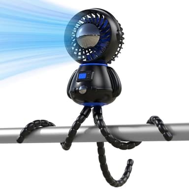 SLENPET Astronaut Portable Stroller Fan, Baby-Safe Clip-on with Detachable Flexible Tripod, Rechargeable Battery-Operated, 3-Speeds, 270° Rotation - Ideal for Car Seats, Cribs, Treadmills, Travel - Image 1
