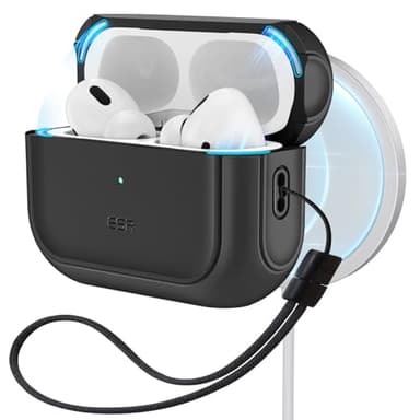 ESR for AirPods Pro 2 Case, Compatible with Airpods Pro Case 2nd / 1st Generation (2023/2022/2019), Compatible with MagSafe, Full Drop Protection Cover with Lanyard, Black - Image 1