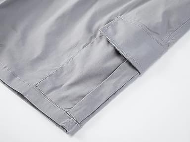 Mens Casual Twill Cargo Shorts Cotton Drawstring Classic Cargo Stretch Short with 6 Pockets Light Grey-M - Image 5